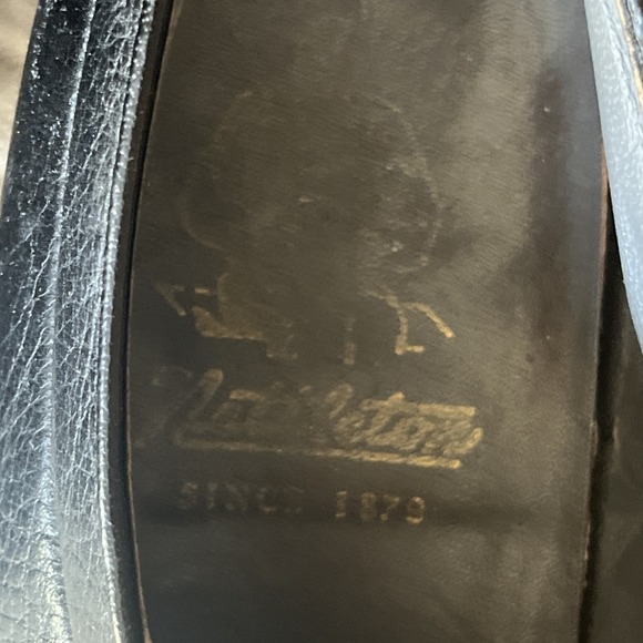 Nettleton VTG Black Pebble Grain Leather Plain Toe Derby Oxford Shoes Mens 9 main image 4